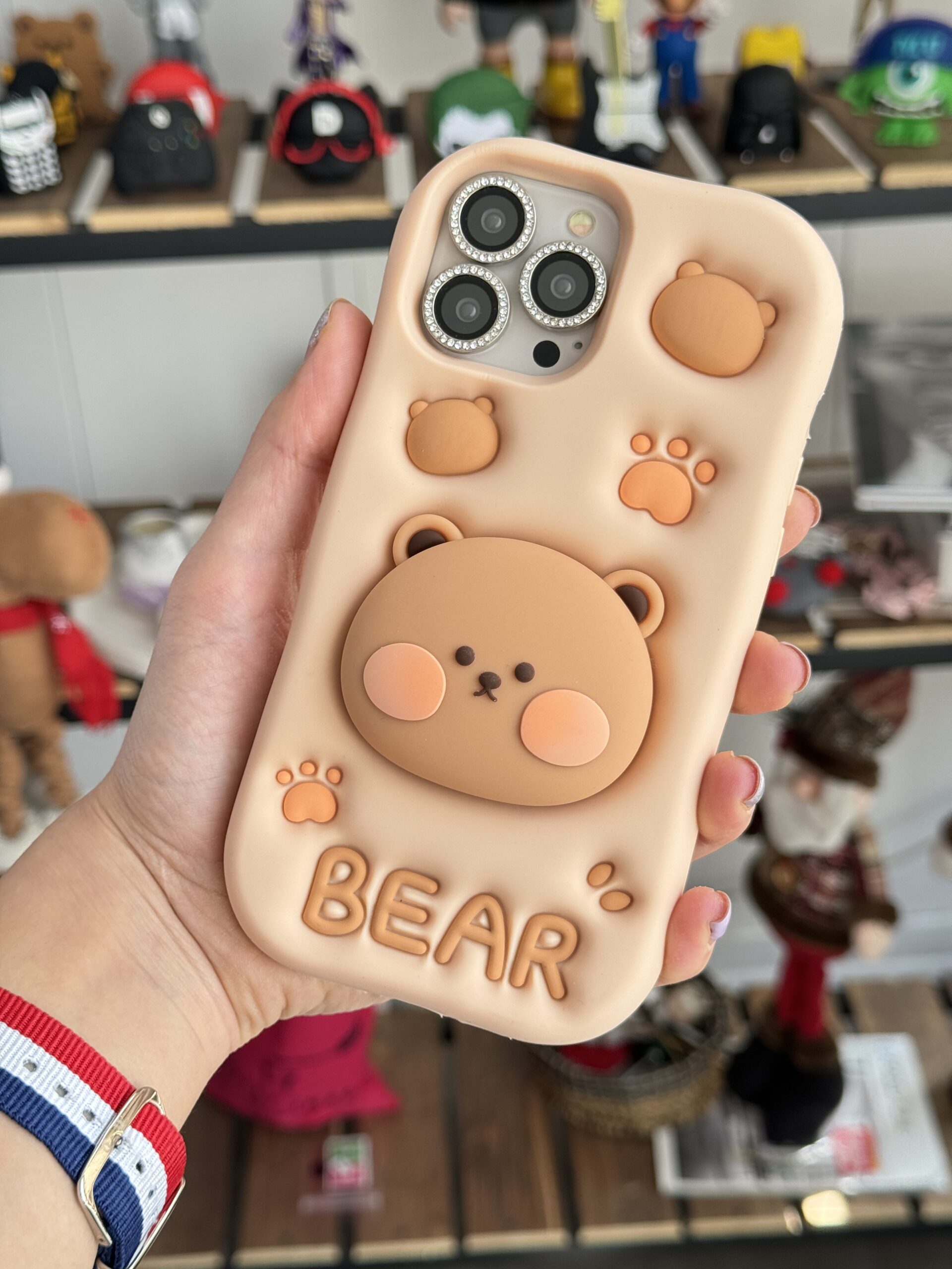 گارد موبایل آیفون Bear سیلیکونی استند شو